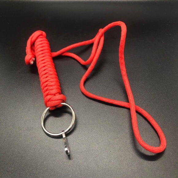 Id Lanyard Red Paracord Key Chain Necklace 18" - Picture 5 of 10